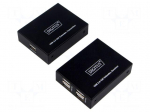 USB extender | USB 2.0 | DC socket,RJ45 socket,USB A socket x5