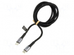 Cable | USB 2.0 | USB C plug,both sides | 1.5m | black | 480Mbps | 100W