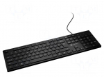 Keyboard | HERRING | black | USB A plug | wired,slim,US layout