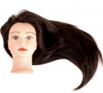 RoGer Hairdressing training head natural hair brown
