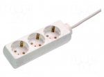 Extension lead | 3G1.5mm2 | 3m | PVC | white | Sockets no: 3 | 16A