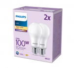 PHILIPS LED 100W A67 E27 Silti balta 2700K matēta 2 gab spuldze 8719514451377 929002306872