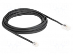 Cable: telephone | RJ11 plug,RJ45 plug | 5m | black | Insulation: PVC