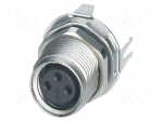 Connector: M8 | female | PIN: 3 | 4A | 48V | IP67 | straight | shielded