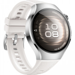 Huawei Watch 5 42mm (Soc-L19L), Smartwatch silver/white, composite strap in white, stainless steel case