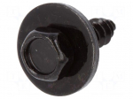 Screw | 10pcs | universal | OEM: 51131823634 | L: 15mm | steel | black
