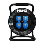 Elektrimaterjalid // Elektri laiendid, Pikendusjuhtmete, hajutuste ja UK ja USA adapterite komplekt // Przedłużacz bębnowy linia hand pro; 3x(2p+z) +1x(usb-a;usb-c); ip44; 16a; h05rr-f; 3&times;1,5; 50m; czarny