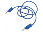 Test lead: single | 60VDC | 30VAC | 32A | Len: 1m | blue | brass | PVC
