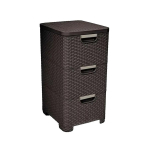 CURVER Rattan 206313 Storage Unit with 3 &times; 14 L Drawers, Dark Brown
