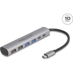 Delock 6-pordiline USB-jaotur 4 x USB t&uuml;&uuml;pi A pistikuga ja 2 x USB Type-C pistikuga