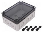 Enclosure: multipurpose | X: 94mm | Y: 130mm | Z: 57mm | TK PC | grey | IP66