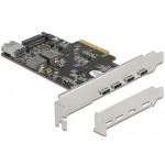 Kontroller Delock DeLOCK PCI Express x4 kaart 4 x USB Type-C + 1 x USB Type-A jaoks - SuperSpeed USB 10 Gbps - madala profiiliga korpus, USB kontroller 90059