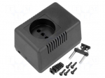 Enclosure: for power supplies | vented | X: 65.5mm | Y: 92mm | Z: 57mm