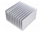 Heatsink: extruded | grilled | natural | L: 100mm | W: 100mm | H: 60mm