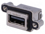 Socket | USB A | MUSB | for panel mounting,screw | THT | straight | IP68