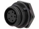 Connector: circular | socket | female | PIN: 6 | w/o contacts | IP68