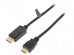 Cable | DisplayPort 1.2 | DisplayPort plug,HDMI plug | 2m | black