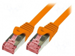 Patch cord | S/FTP | 6 | stranded | Cu | LSZH | orange | 10m | 27AWG