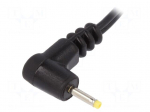 Cable | wires,DC 0,7/2,35 plug | angled | 0.5mm2 | black | 1.5m