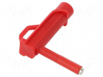 Magnetic cap | 4A | red | Socket size: 4mm | Plating: nickel plated