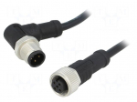 Cable: for sensors/automation | PIN: 4 | M12-M12 | 1m | plug | plug | 250V
