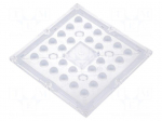 LED lens | square | Mat: PMMA plexiglass | transparent | H: 9.5mm