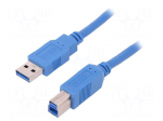 Cable | USB 3.0 | USB A plug,USB B plug | 2m | blue