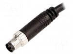 Connector: M8 | 1m | male | PIN: 3 | straight | plug | 3A | IP67 | 60V