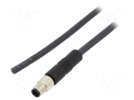 Connector: M5 | plug | 707 | male | PIN: 3 | 60V | gold-plated | 1A | IP67