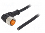 Cable: for sensors/automation | M12 | PIN: 4 | angled | 2m | plug | 250VDC