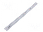 Ruler | U | W: 11mm | silver | plastic | Length: 750mm | self-adhesive