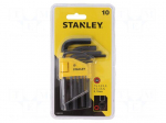 Wrench: hex key-set | Plating: black finish | 10pcs.