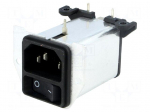 Connector: AC supply | socket | male | 1A | 250VAC | C14 (E) | IEC 60320
