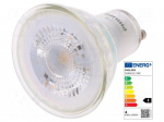 LED lamp | white warm | GU10 | 230VAC | 255lm | P: 3.5W | 36&deg; | 2700K