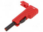 Laboratory connector: 4mm banana | plug | 30A | 60VDC | red | insulated