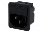 Connector: AC supply | socket | male | 10A | 250VAC | C14 (E) | 6200 | IP40