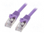 Patch cord | F/UTP | Cat: 6 | RJ45 plug | stranded | CCA | 5m | PVC | violet