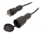 Extension lead | 3x2.5mm2 | 15m | rubber | black | Sockets no: 1 | 16A