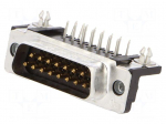 Connector: D-Sub | PIN: 15 | socket | male | on PCBs | angled 90&deg; | THT