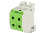 Splice terminal: rail | STB | 150A | 1kV | screw terminal | green | 50mm2