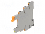 Socket | for DIN rail mounting | 6.2x80x94mm | RAL 7042 | 5VDC