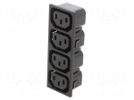 Connector: AC supply | female | socket | 250VAC | 10A | black | UL94V-0