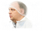Cleanroom acces: hair nets | 1000pcs | white | 530mm | polypropylene