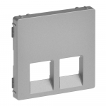 Cover plate Valena Life - double RJ 45/RJ 11 or RJ 45 + RJ 11 socket - aluminium