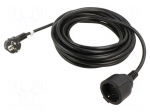 Extension lead | 3x1.5mm2 | 10m | PVC | black | Sockets no: 1 | 10A