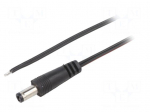 Cable | 2x0.35mm2 | wires,DC 5,5/2,5 plug | straight | black | 1.5m