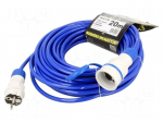 Extension lead | 3x1.5mm2 | 20m | PUR | blue | Sockets no: 1 | 16A