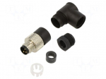 Connector: M8 | male | PIN: 3 | 4A | 30V | IP67 | 768 | angled 90&deg; | for cable