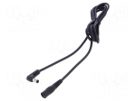 Cable | 1x1mm2 | DC 5,5/2,5 plug,DC 5,5/2,5 socket | angled | black