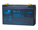 MW pliiaku - 6V/12Ah 9,75x15,1x5cm | Klemmi t&uuml;&uuml;p T2 (6,35 mm) | MW 12-6L